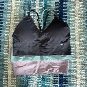 NWOT Set of 3 Sports Bras in Dark Grey, Blue and Purple